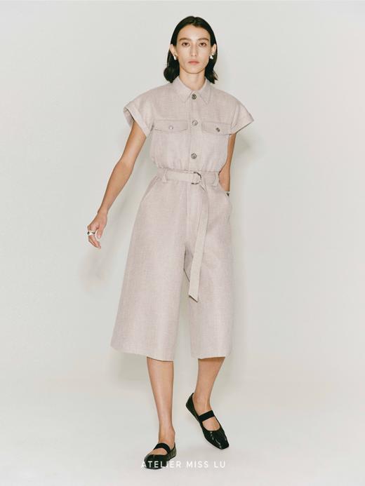 【日落沙滩】造型口袋收腰连体七分裤 商品图2