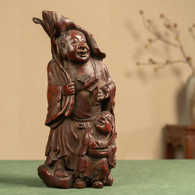 清 竹雕和合二仙摆件