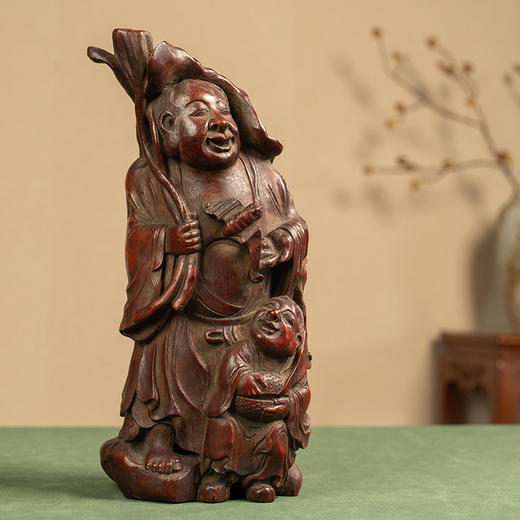 清 竹雕和合二仙摆件 商品图0