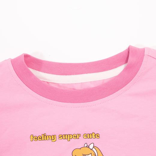 迪士尼【5A抑菌】24夏款女童短袖T恤卡通印花舒适透气上衣棉弹半袖ZD2DS022
 商品图3