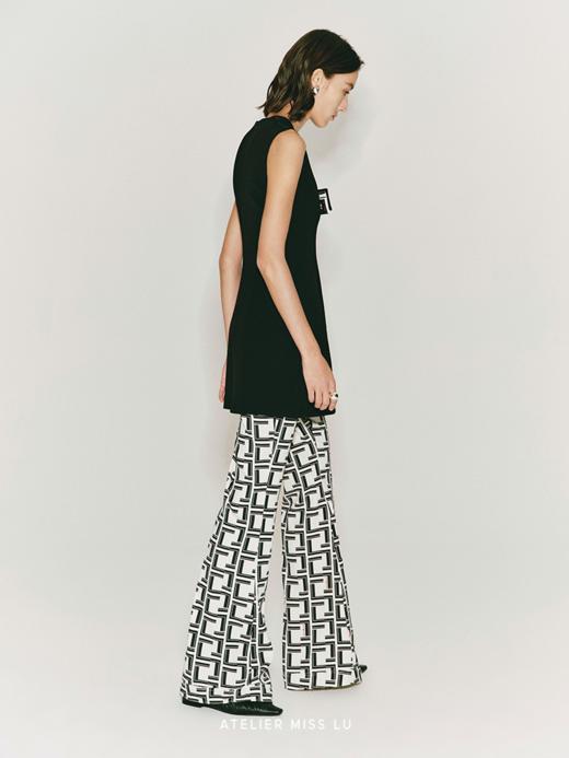 【午月夜】蝴蝶结撞色收腰A字无袖连衣裙 商品图2