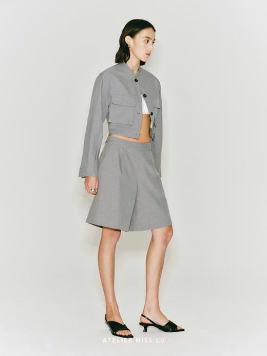 【薄暮飞行】造型大口袋立领短款外套 商品图3