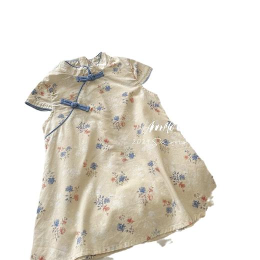 【清新甜美范！】柠里新中式连衣裙女童2024夏新款儿童甜美小清新国风盘扣旗袍裙潮 商品图4