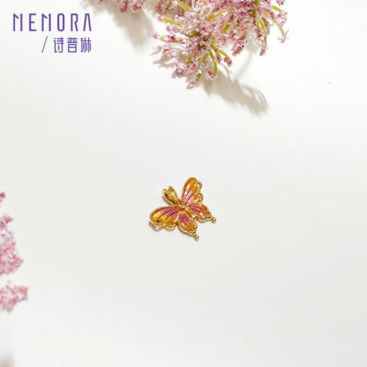 梦蝶 黄色18k金蝴蝶吊坠精美工艺彩蝶挂坠礼物MEMORA诗普琳KP219501 商品图2