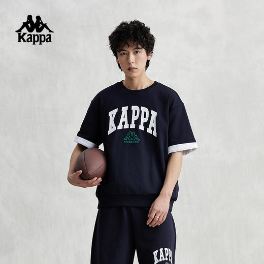 Kappa卡帕复古短袖2024新款男女夏简约运动上衣字母T恤休闲半袖K0EX2TD04D 商品图0