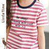 littletime女童t恤潮字母印花2024夏季洋气韩版条纹纯棉宽松短袖 商品缩略图3