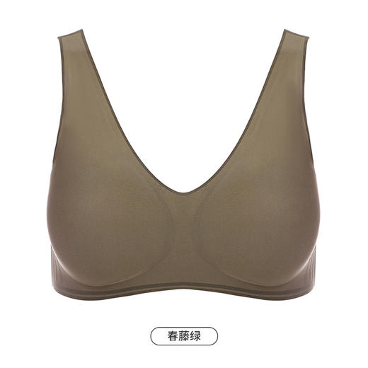 都市丽人Vbra内衣深V领口内衣女泳布文胸无尺码3/4杯薄款无钢圈无排扣LB46K4 商品图8