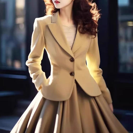 裁缝学苑AS217西装小香风外套半身裙两件套装纸样女装样板 商品图1