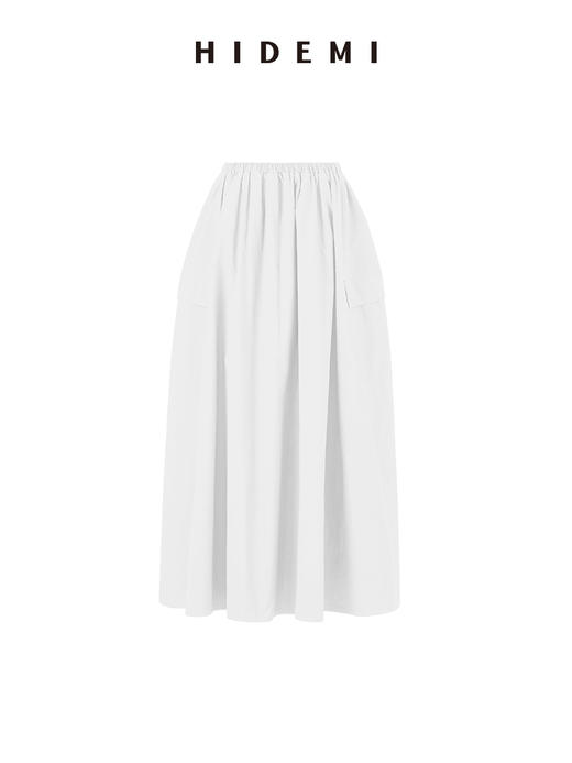 HIDEMI 微褶皱水洗棉简约设计大口袋休闲伞状上衣半身裙套装 商品图13