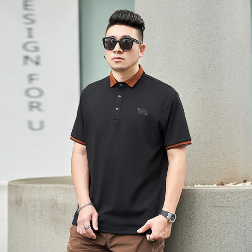 【新款DMH】大依优型大码男装短袖Polo衫翻领加肥加大休闲肥佬男上衣夏季半袖胖子潮款 商品图3