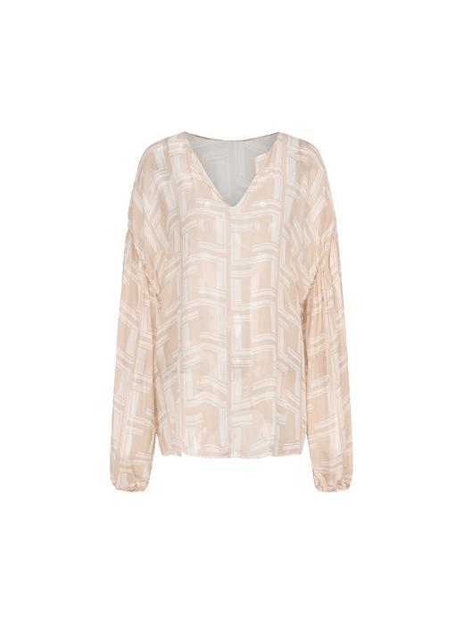 【彩虹布丁】品牌定染字母印花桑蚕丝不规则领口上衣 商品图4