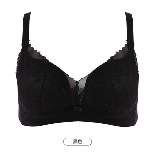 都市丽人自然舒适内衣女蕾丝文胸A杯适穿3/4杯中厚无钢圈三排扣LB42D1 商品图11