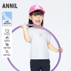 女童甜美绣花全棉翻领短款T恤夏季新款安奈儿童装实体店同款XG421702