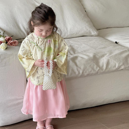 【2色！新中式国风套装】女童汉服套装夏季2024新款儿童中国风女宝宝新中式周岁礼服两件套 商品图3