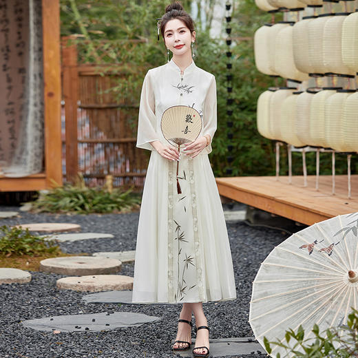 复古新中式，设计感重工上衣半身裙两件套HR-ZMFS24318 商品图7