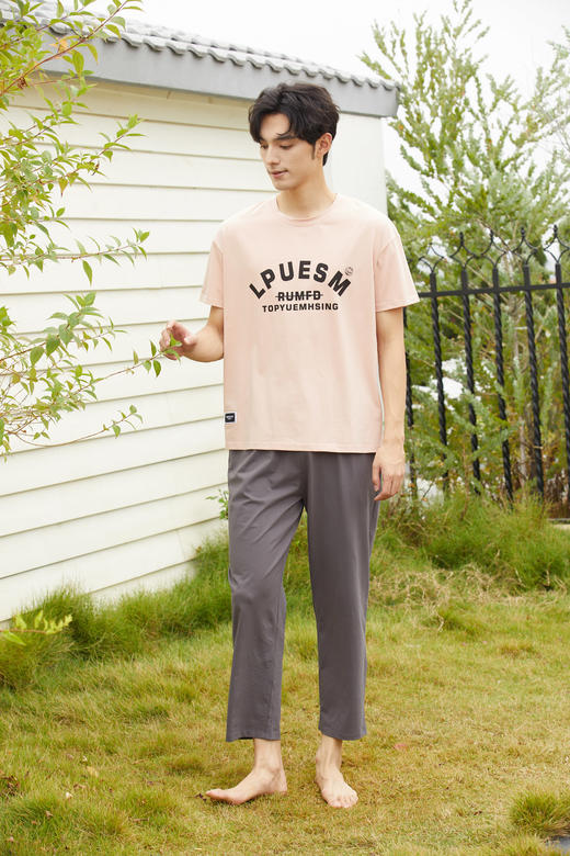 【79元限时秒杀】【秀黛】男圆领休闲短袖套装男士夏季家居服睡衣L2550014T【门店同款】【如遇缺货自动退款，介意勿拍】 商品图3