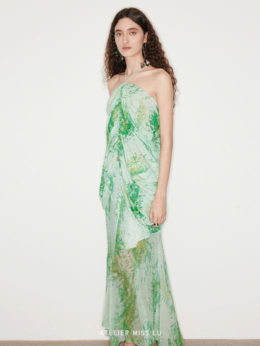 【摇摆海岛】品牌定染印花不规则斜面拼接桑蚕丝半裙 商品图3