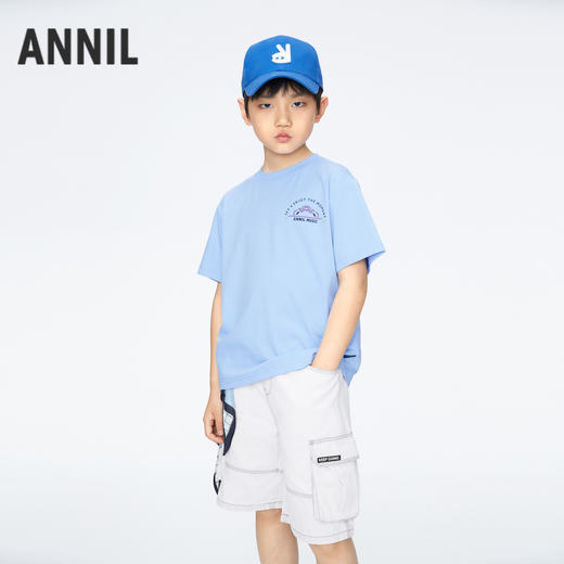 男童全棉牛仔中裤裤子新款安奈儿童装实体店同款AB426625 商品图0