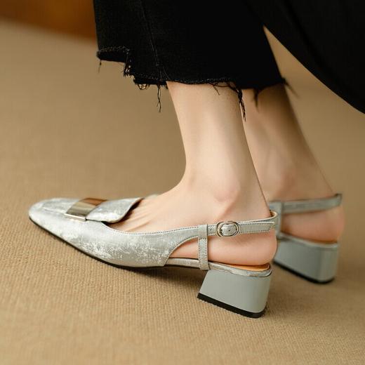 【预售5天】2024新款复古时尚休闲粗跟时装款凉鞋夏季新中式国风气质百搭凉鞋NJMK&K907 商品图3