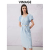 VIMAGE纬漫纪夏季新款法式复古泡泡袖V领收腰气质连衣裙V2107754 商品缩略图3