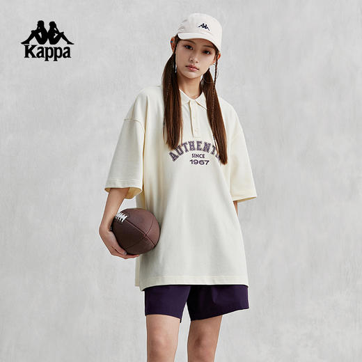 Kappa卡帕短袖POLO2024新款情侣男女夏多色运动半袖休闲学院风T恤K0EX2PD30D 商品图1