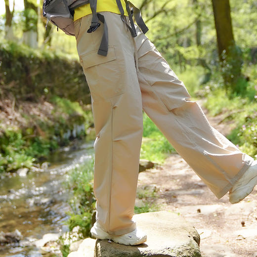 抗撕工装速干长裤夏季直筒女户外防风防水速干冲锋裤修饰腿型薄款 商品图2