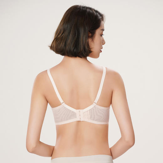 都市丽人自然舒适内衣女蕾丝文胸A杯适穿3/4杯中厚无钢圈三排扣LB42D1 商品图3