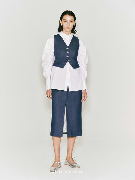 【深海灯塔】牛仔收腰西装马甲 商品图1