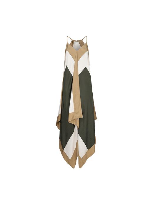 【夏日托斯卡纳】几何撞色印花醋酸吊带连衣裙 商品图4