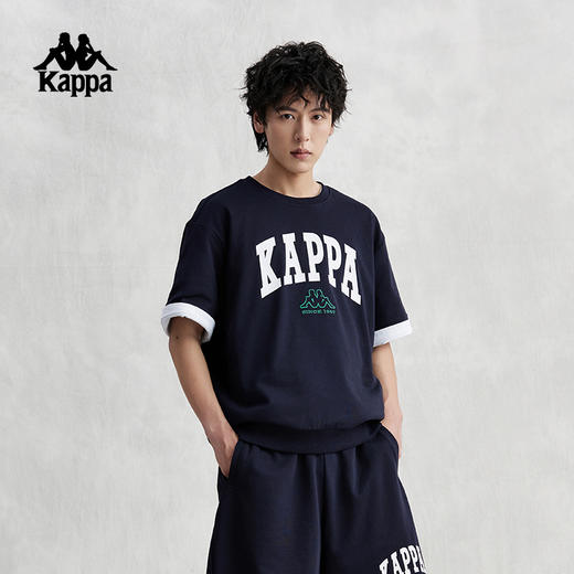 Kappa卡帕复古短袖2024新款男女夏简约运动上衣字母T恤休闲半袖K0EX2TD04D 商品图2