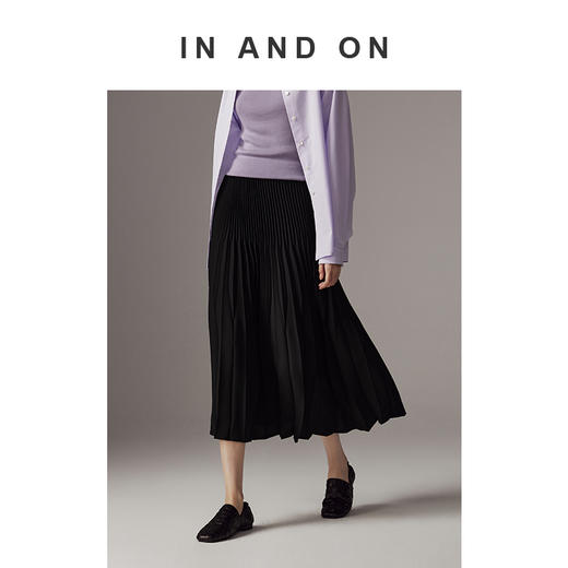 IN AND ON 新款 浪漫风琴 重磅手工压褶 多层渐变风琴褶半裙53808 商品图4