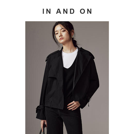 53889 IN AND ON 新款 英伦周末 雾光休闲短款风衣 商品图4