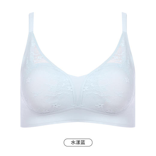 都市丽人Vbra内衣女浪漫蕾丝文胸无尺码3/4杯超薄款速干无钢圈二排扣LB461K 商品图11