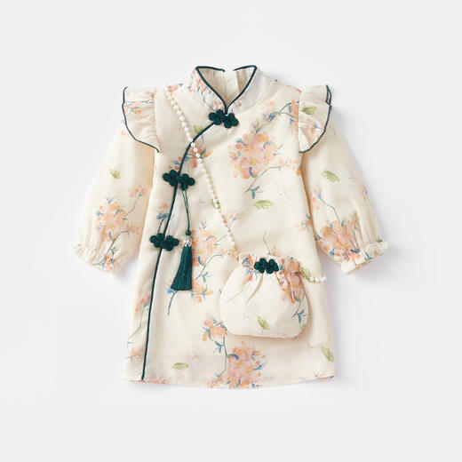 婴儿新中式旗袍盘扣裙2024春季女宝宝公主连衣裙女童春秋裙子 商品图5