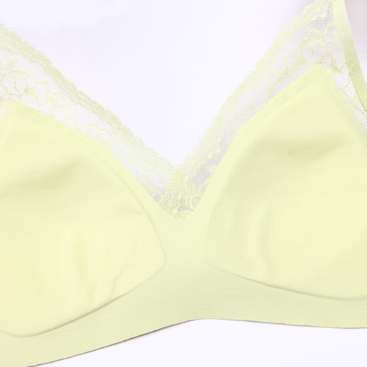 都市丽人Vbra内衣浪漫蕾丝边内衣女泳布文胸无尺码3/4杯薄款无钢圈二排扣LB46K8 商品图8