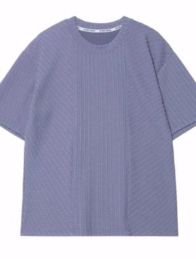 T87夏季新款泡泡纱肌理感百搭宽松短袖上衣T恤