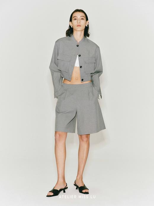 【薄暮飞行】造型大口袋立领短款外套 商品图0