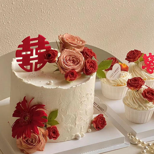 【婚礼蛋糕】-结婚蛋糕/鲜花蛋糕 商品图1