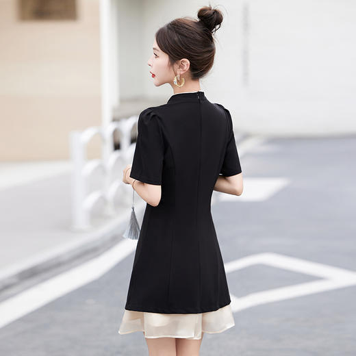 时尚新中式，旗袍盘扣上衣配网纱半身短款茶系两件套HR-HRYZ9650 商品图5