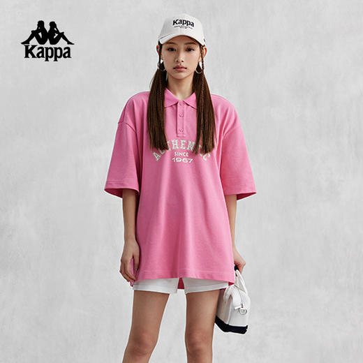 Kappa卡帕短袖POLO2024新款情侣男女夏多色运动半袖休闲学院风T恤K0EX2PD30D 商品图3
