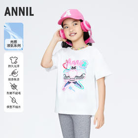 女童趣味全棉T恤圆领短袖夏季新款安奈儿童装实体店同款AG421776