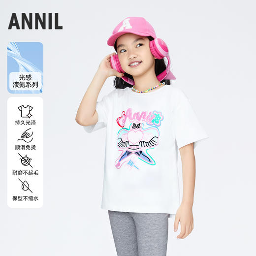 女童趣味全棉T恤圆领短袖夏季新款安奈儿童装实体店同款AG421776 商品图0
