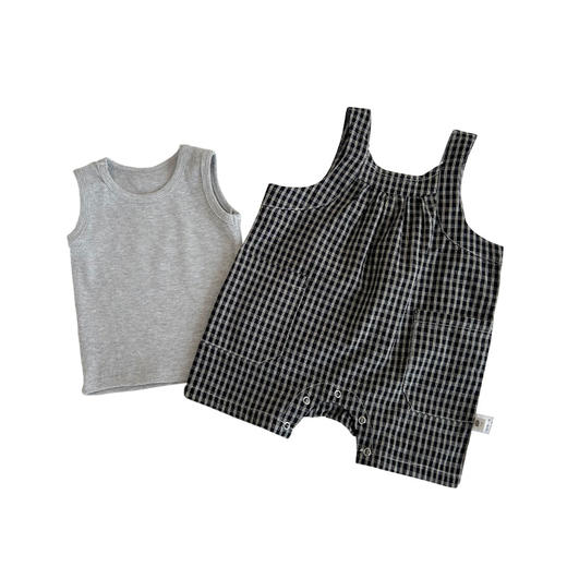 【宽松舒适，时髦新潮！】宝宝夏季新款套装无袖背心男童，韩版休闲宽松连体裤婴儿洋气两件套！ 商品图4