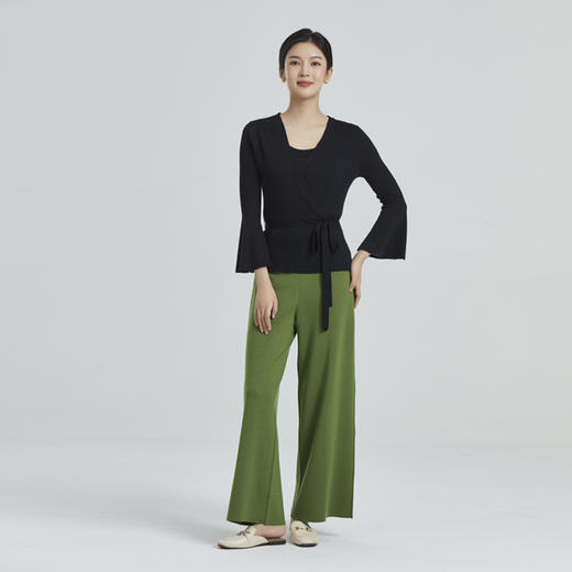 东黎 • 山羊绒女士春夏季精纺V领喇叭袖系带开衫 4218 商品图5