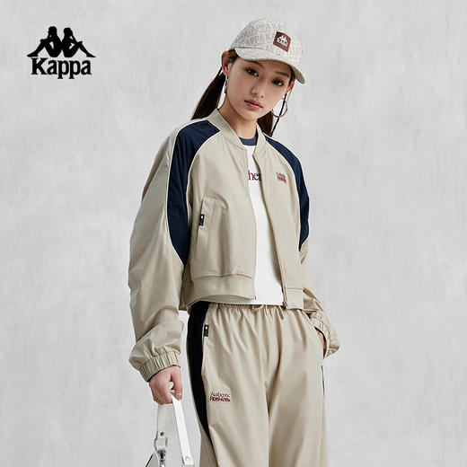 Kappa卡帕茄克2024新款女防晒夹克防泼水运动外套复古短款开衫K0E42JJ03D 商品图3