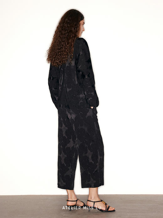 【阑珊星光】新中式肌理醋酸宽松九分裤 商品图2