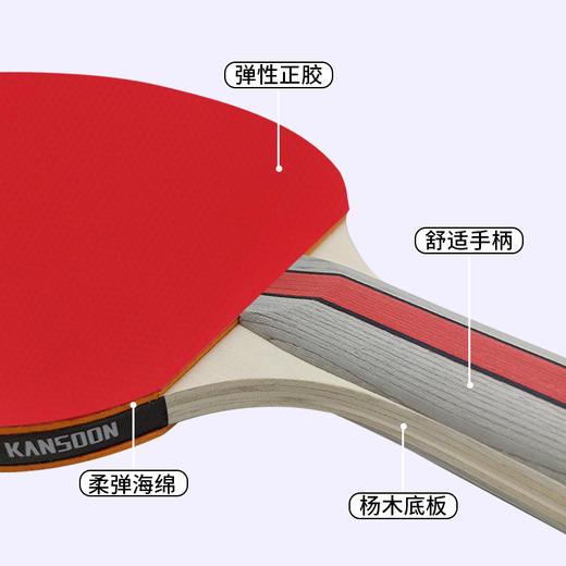 凯速乒乓球拍PP01（赠送乒乓球3个+拍包1个 ） 商品图4