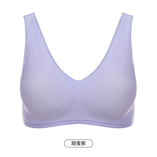 都市丽人Vbra内衣深V领口内衣女泳布文胸无尺码3/4杯薄款无钢圈无排扣LB46K4 商品图10