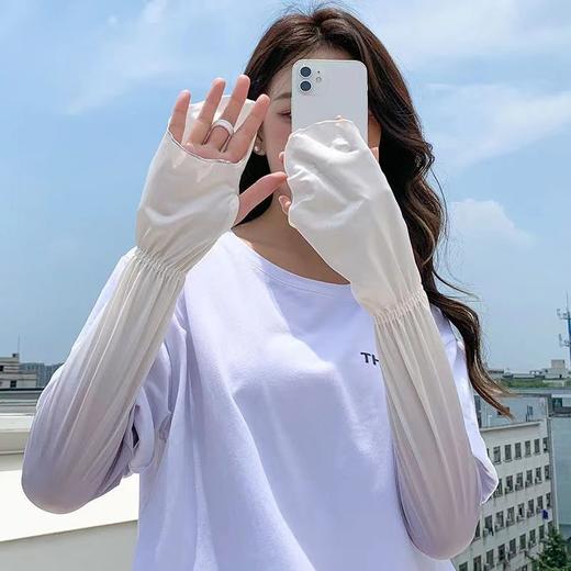 渐变冰袖防晒女夏季薄款防紫外线袖套宽松长冰丝手袖护臂开车手套 商品图2