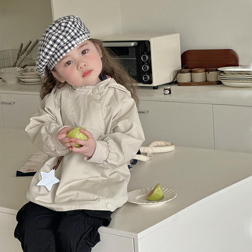 【精灵帽风衣】女童风衣外套春装2024新款韩版儿童洋气中长款女宝宝春秋连帽上衣 商品图5